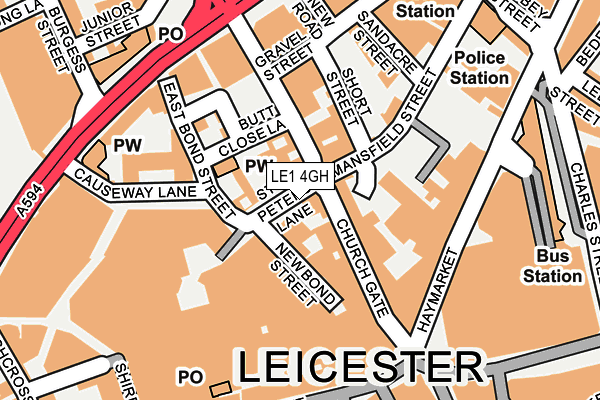 LE1 4GH map - OS OpenMap – Local (Ordnance Survey)