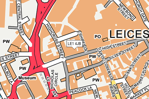 LE1 4JB map - OS OpenMap – Local (Ordnance Survey)