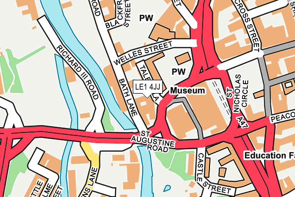 LE1 4JJ map - OS OpenMap – Local (Ordnance Survey)
