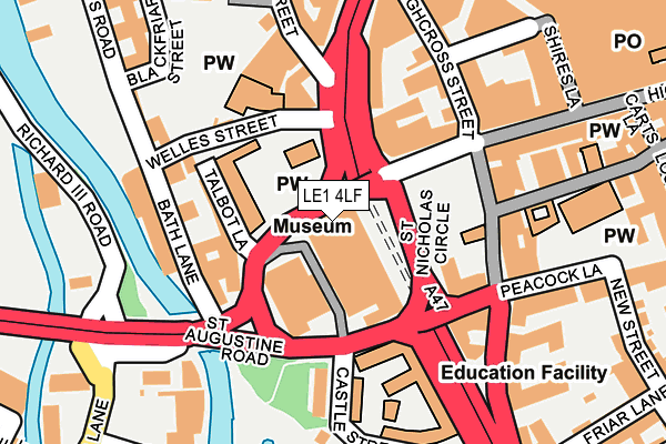 LE1 4LF map - OS OpenMap – Local (Ordnance Survey)