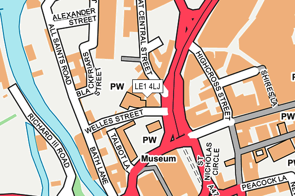 LE1 4LJ map - OS OpenMap – Local (Ordnance Survey)