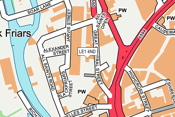 LE1 4ND map - OS OpenMap – Local (Ordnance Survey)