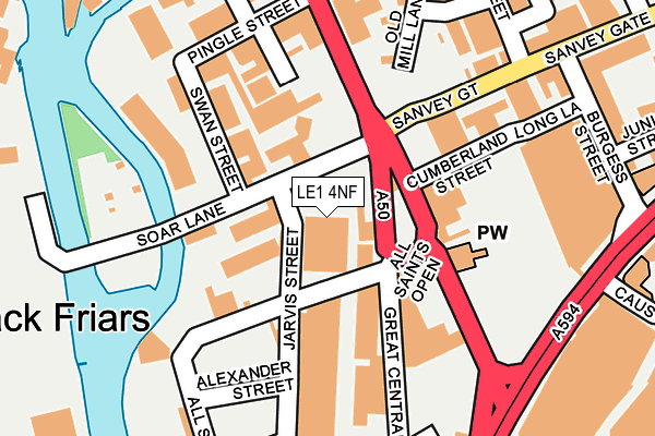 LE1 4NF map - OS OpenMap – Local (Ordnance Survey)