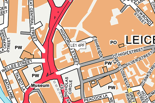 LE1 4PF map - OS OpenMap – Local (Ordnance Survey)