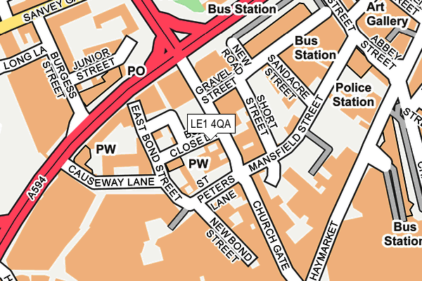LE1 4QA map - OS OpenMap – Local (Ordnance Survey)