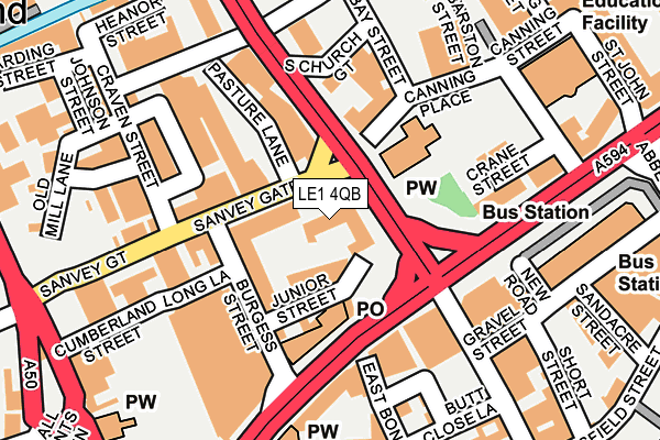 LE1 4QB map - OS OpenMap – Local (Ordnance Survey)