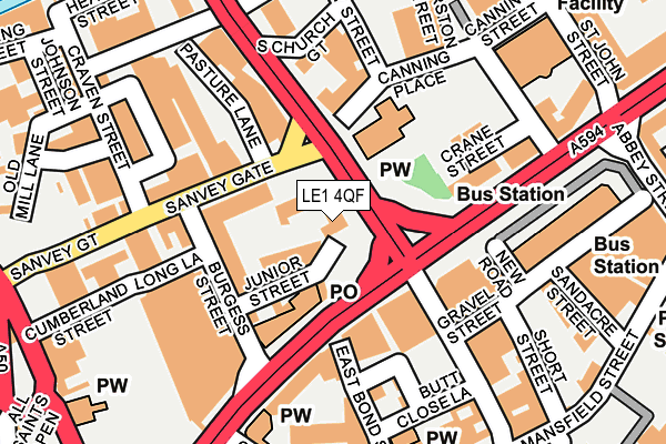 LE1 4QF map - OS OpenMap – Local (Ordnance Survey)