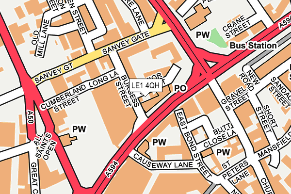 LE1 4QH map - OS OpenMap – Local (Ordnance Survey)