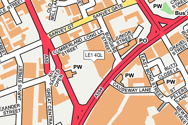 LE1 4QL map - OS OpenMap – Local (Ordnance Survey)