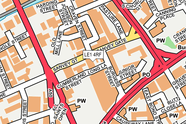 LE1 4RF map - OS OpenMap – Local (Ordnance Survey)