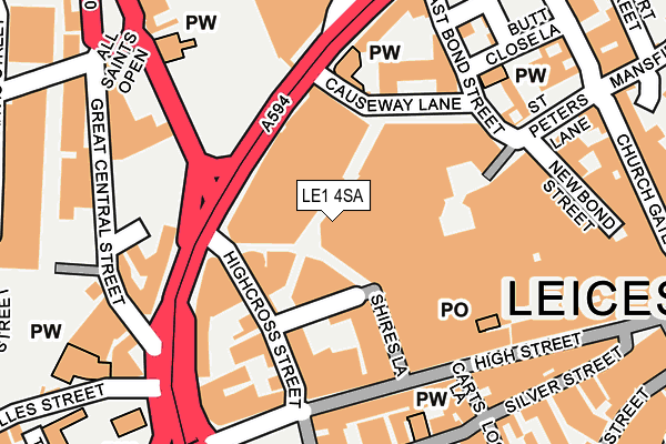 LE1 4SA map - OS OpenMap – Local (Ordnance Survey)