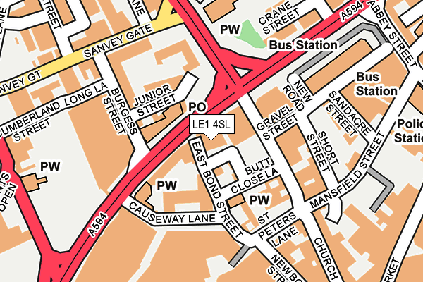 LE1 4SL map - OS OpenMap – Local (Ordnance Survey)