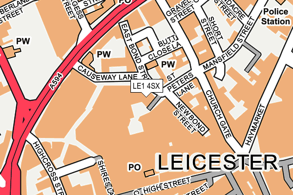 LE1 4SX map - OS OpenMap – Local (Ordnance Survey)