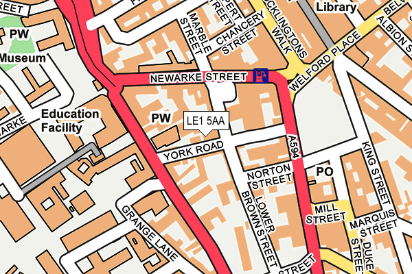 LE1 5AA map - OS OpenMap – Local (Ordnance Survey)