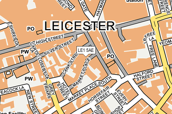 LE1 5AE map - OS OpenMap – Local (Ordnance Survey)