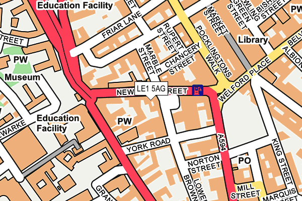 LE1 5AG map - OS OpenMap – Local (Ordnance Survey)