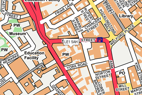 LE1 5AH map - OS OpenMap – Local (Ordnance Survey)