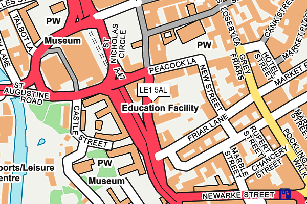 LE1 5AL map - OS OpenMap – Local (Ordnance Survey)