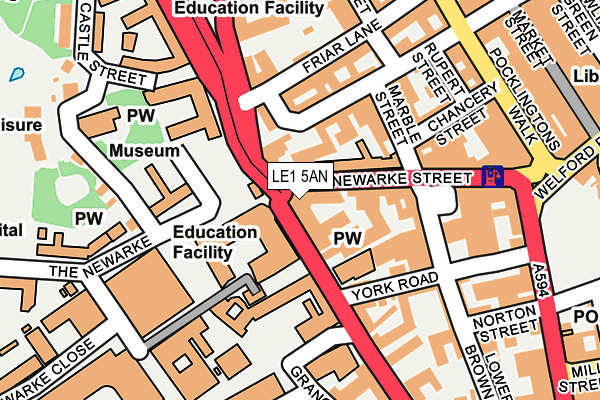 LE1 5AN map - OS OpenMap – Local (Ordnance Survey)