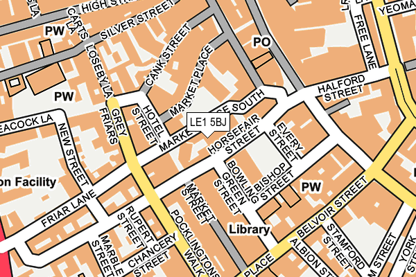 LE1 5BJ map - OS OpenMap – Local (Ordnance Survey)