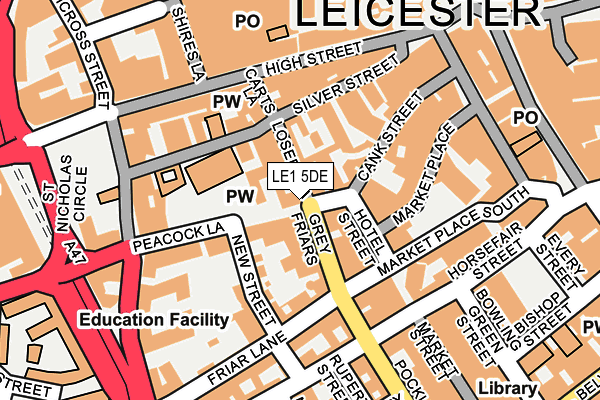 LE1 5DE map - OS OpenMap – Local (Ordnance Survey)