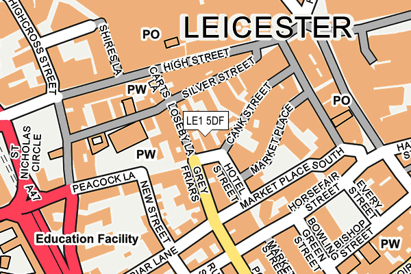 LE1 5DF map - OS OpenMap – Local (Ordnance Survey)