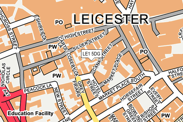 LE1 5DG map - OS OpenMap – Local (Ordnance Survey)