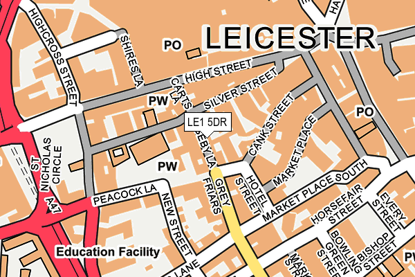 LE1 5DR map - OS OpenMap – Local (Ordnance Survey)