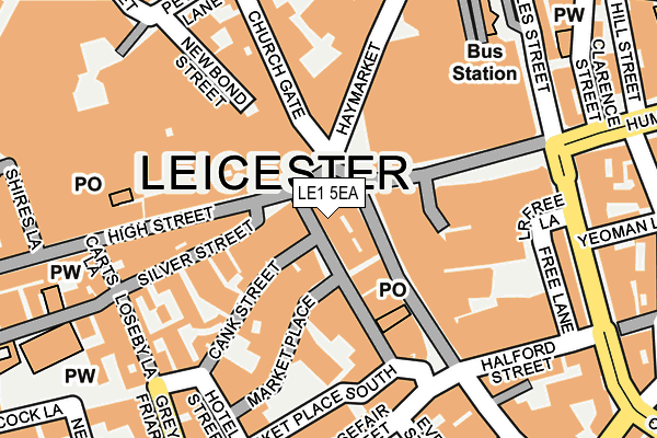 LE1 5EA map - OS OpenMap – Local (Ordnance Survey)