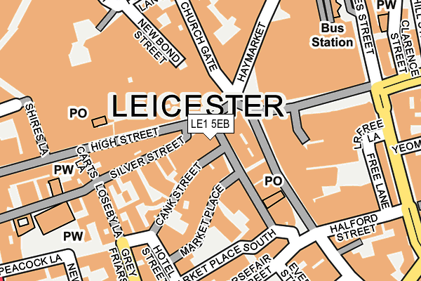 LE1 5EB map - OS OpenMap – Local (Ordnance Survey)
