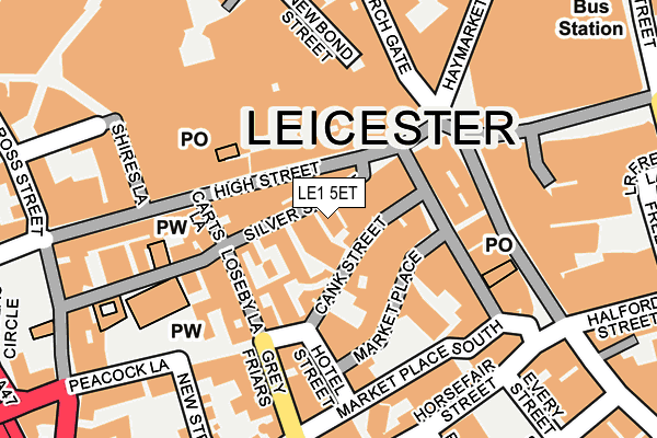 LE1 5ET map - OS OpenMap – Local (Ordnance Survey)