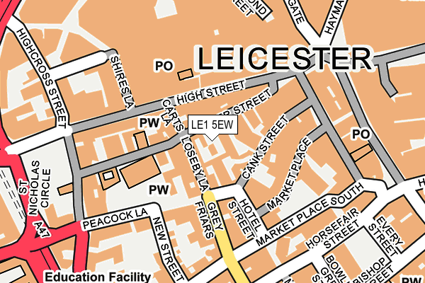 LE1 5EW map - OS OpenMap – Local (Ordnance Survey)