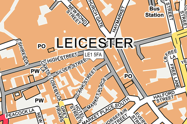 LE1 5FA map - OS OpenMap – Local (Ordnance Survey)