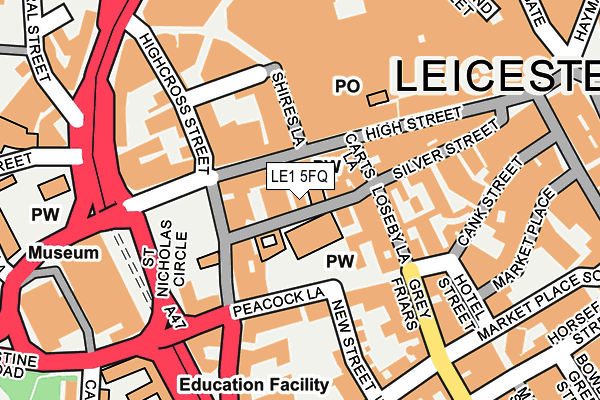 LE1 5FQ map - OS OpenMap – Local (Ordnance Survey)