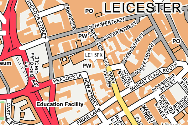 LE1 5FX map - OS OpenMap – Local (Ordnance Survey)