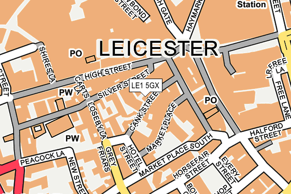 LE1 5GX map - OS OpenMap – Local (Ordnance Survey)