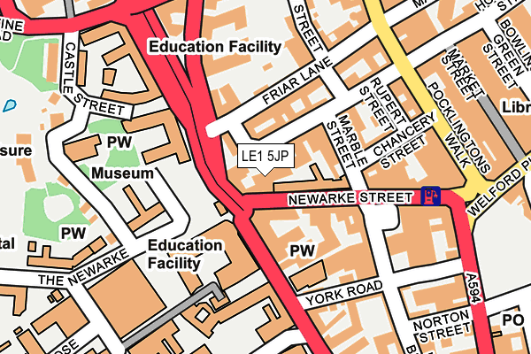 LE1 5JP map - OS OpenMap – Local (Ordnance Survey)