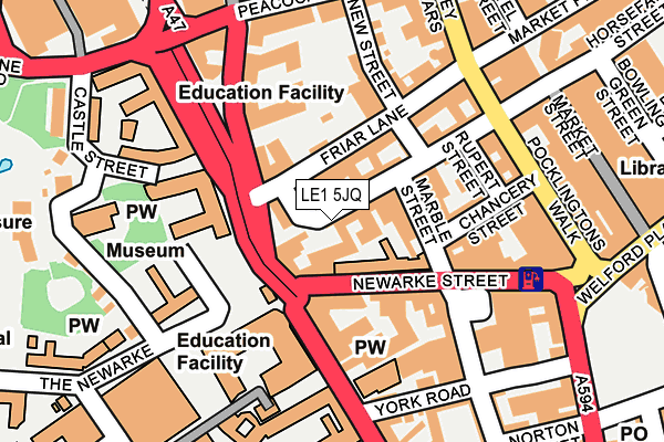 LE1 5JQ map - OS OpenMap – Local (Ordnance Survey)