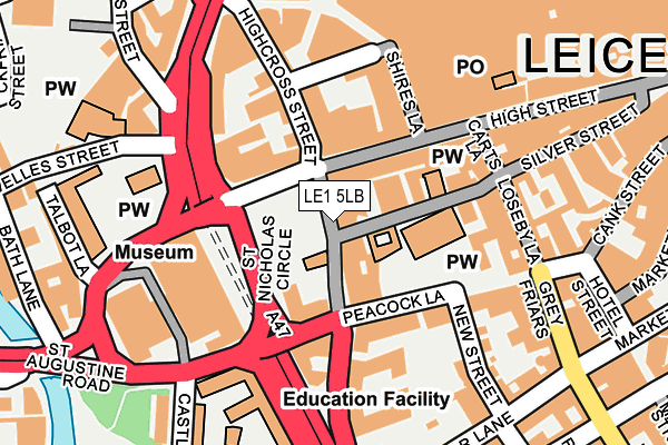 LE1 5LB map - OS OpenMap – Local (Ordnance Survey)