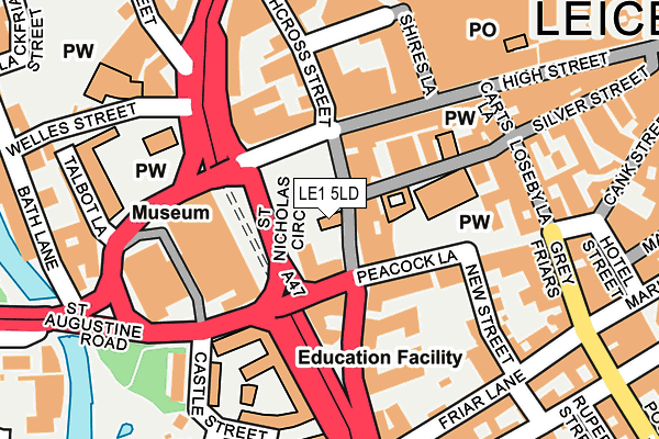 LE1 5LD map - OS OpenMap – Local (Ordnance Survey)