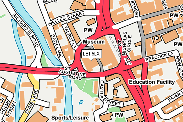 LE1 5LX map - OS OpenMap – Local (Ordnance Survey)