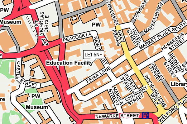 LE1 5NF map - OS OpenMap – Local (Ordnance Survey)