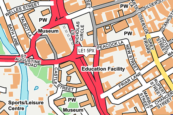 LE1 5PX map - OS OpenMap – Local (Ordnance Survey)