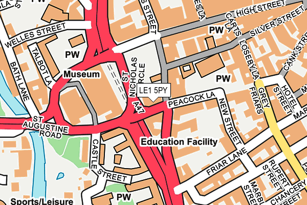 LE1 5PY map - OS OpenMap – Local (Ordnance Survey)