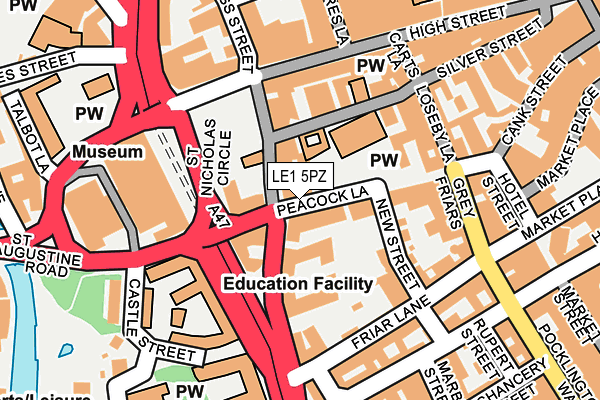 LE1 5PZ map - OS OpenMap – Local (Ordnance Survey)