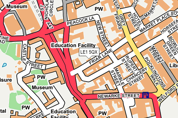 LE1 5QX map - OS OpenMap – Local (Ordnance Survey)