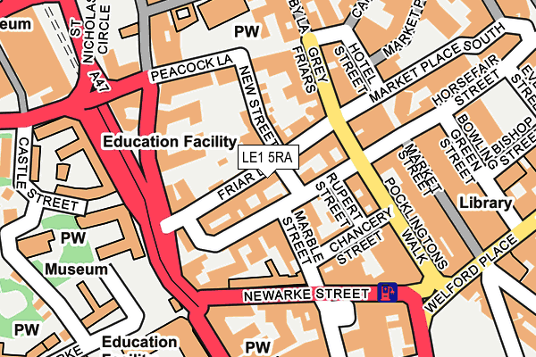 LE1 5RA map - OS OpenMap – Local (Ordnance Survey)