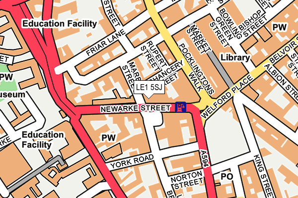 LE1 5SJ map - OS OpenMap – Local (Ordnance Survey)