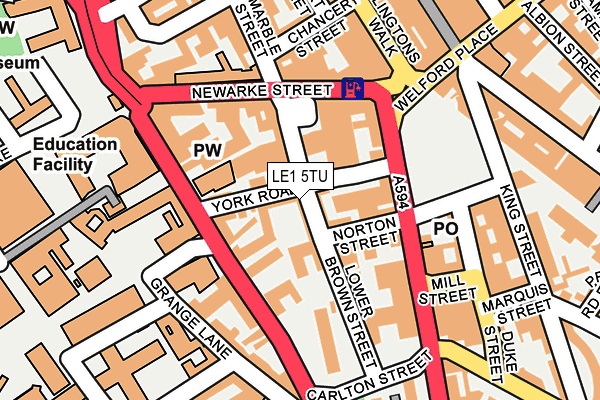 LE1 5TU map - OS OpenMap – Local (Ordnance Survey)
