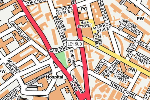 LE1 5UD map - OS OpenMap – Local (Ordnance Survey)